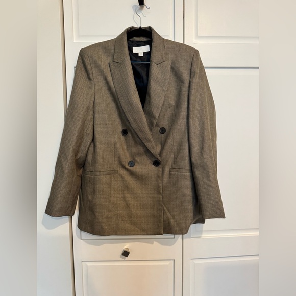 Zara Sand Taupe Double Breasted Blazer w/ Shoulder Pads | Size S | NWOT - Picture 6 of 11